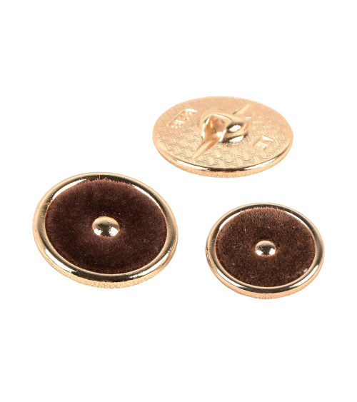 Set of 6 round brown colored buttons