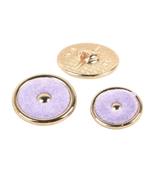 Set of 6 round lavender colored buttons