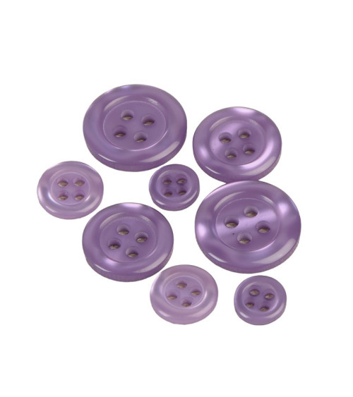 Set di 6 bottoni rotondi 4 fori viola viola malva