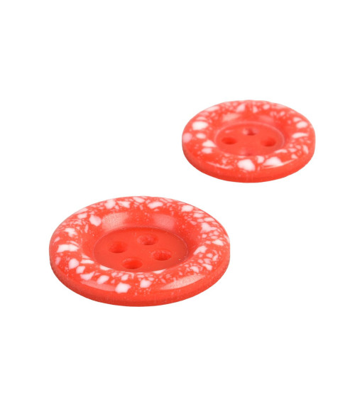 Round recycled plastic button 4 holes red