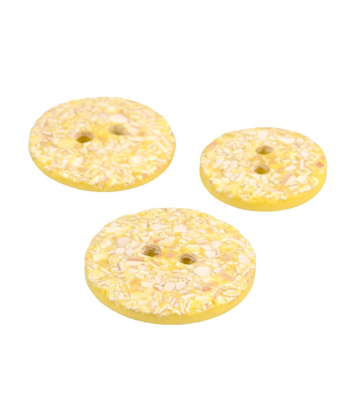 Round eggshell button 2 holes corn yellow