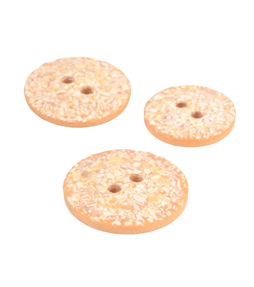 Round eggshell button 2 holes orange