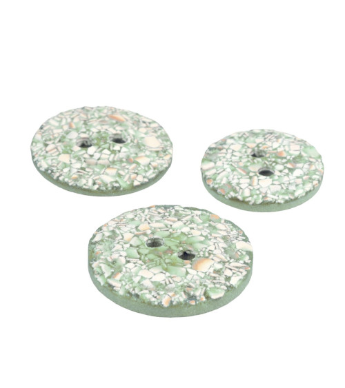 Round eggshell button 2 holes water green