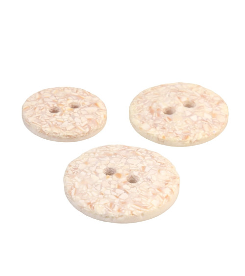 Round eggshell button 2 holes ivory