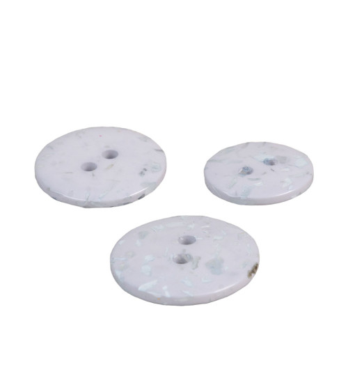 Round button recycled bottles 2 holes light gray