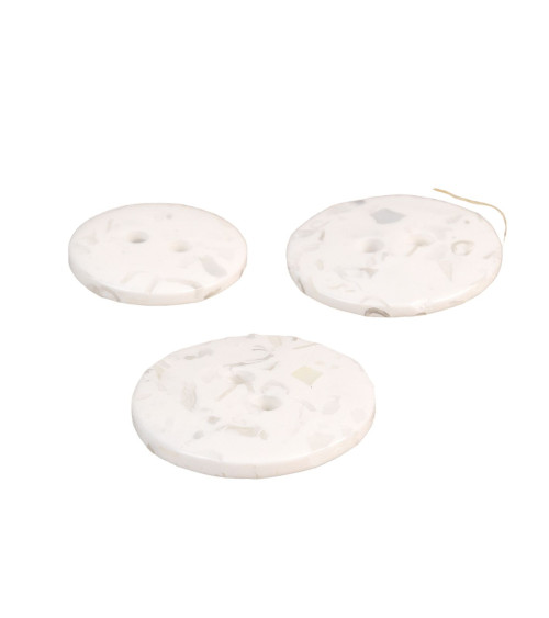 Round button recycled bottles 2 holes white