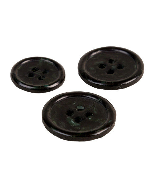 Round button 4 holes recycled bottles black