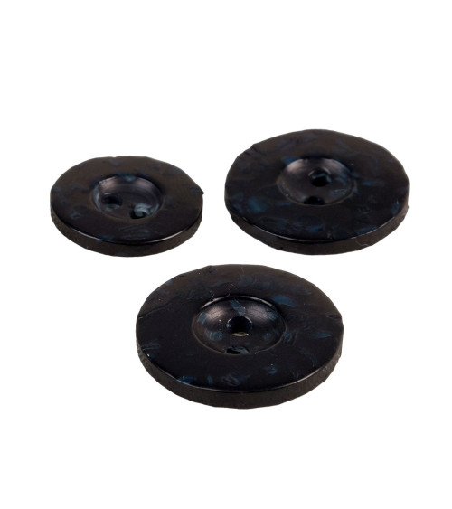 Round button 2 holes recycled bottles black