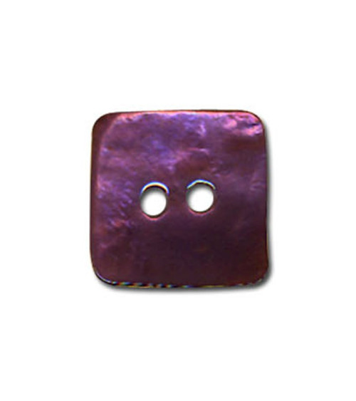 Set of 3 square mother-of-pearl buttons in plum color