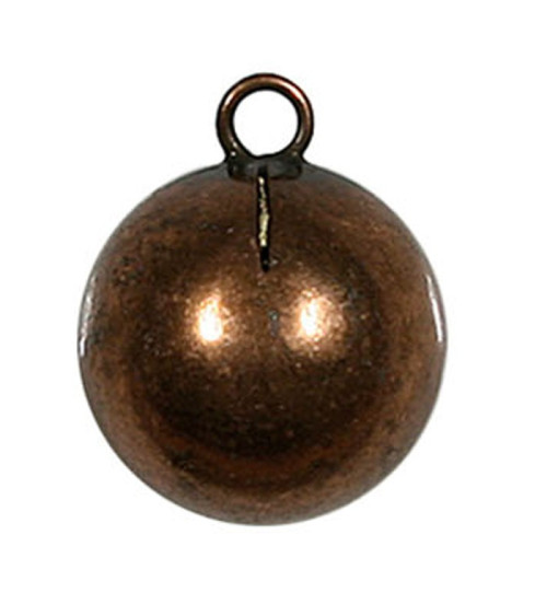 Set of 3 bronze metal ball buttons