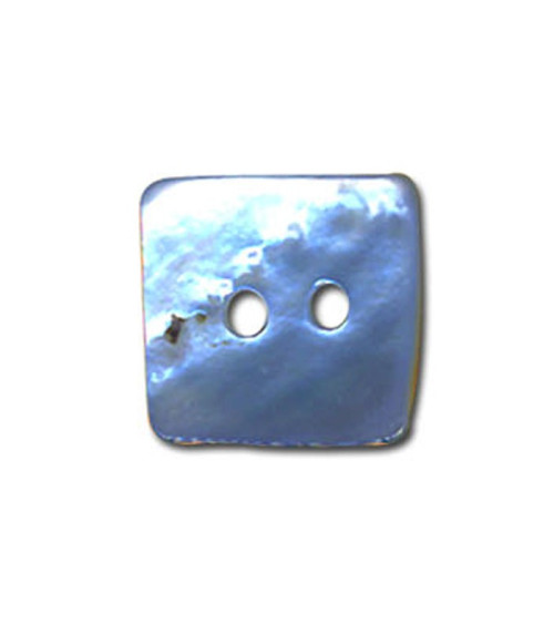 Set of 3 square buttons in mother-of-pearl, blue color