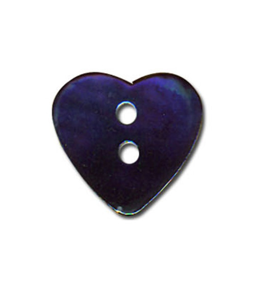 Set of 3 Heart-shaped Mother-of-pearl buttons in Navy color