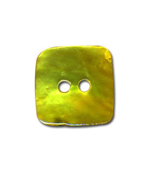 Set of 3 square buttons in Mother-of-pearl, Anise Green color