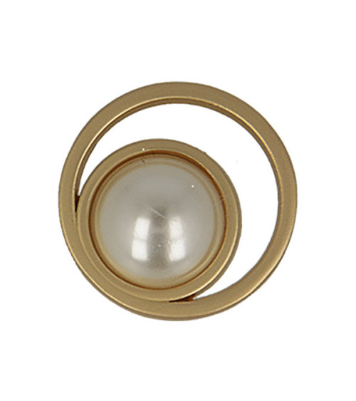 Set of 3 pearl buttons in old gold color