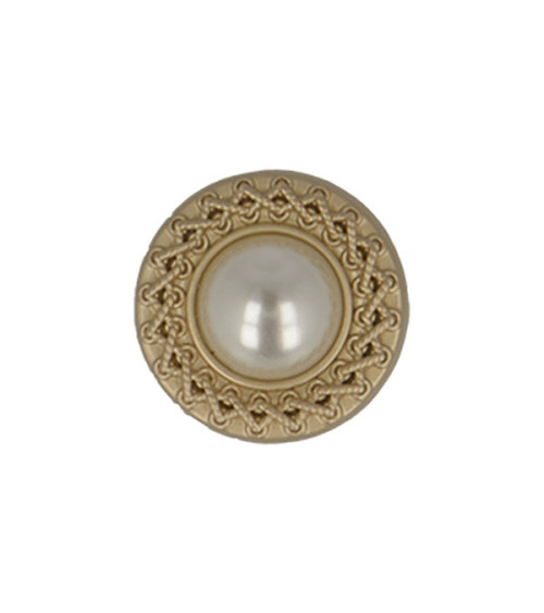 Set of 3 pearl buttons in old gold color