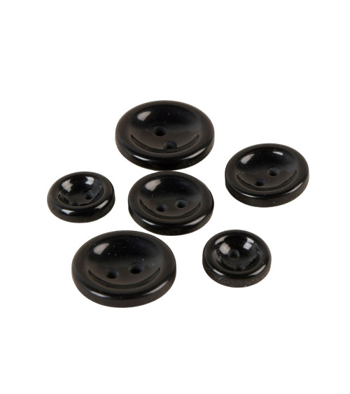 Set of 3 round buttons 2 holes black