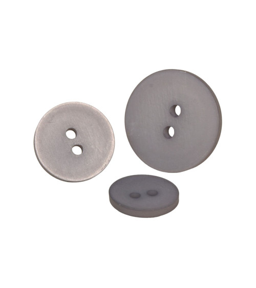 Set of 3 2-hole satin ash gray buttons