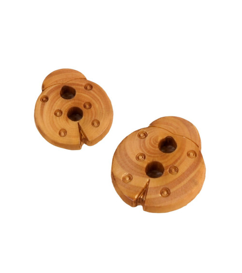 Set of 3 wooden ladybug buttons for children