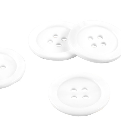 Set of 3 100% round white mother-of-pearl buttons