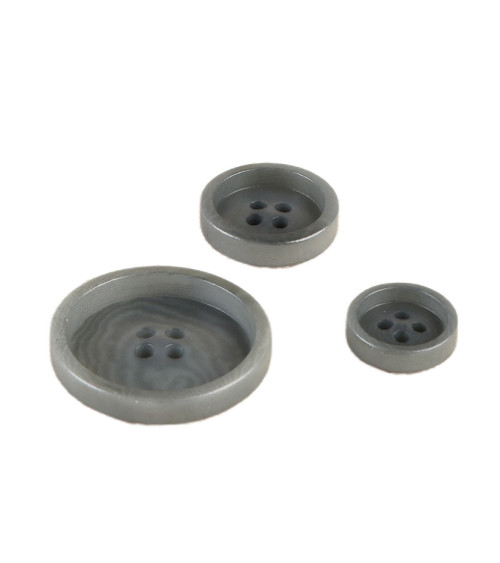 Set of 3 corozo knobs 4 holes Gray Anthracite