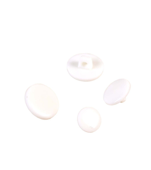 Set of 3 white recycled nylon shank buttons