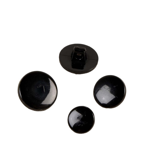 Set of 3 black recycled nylon shank buttons