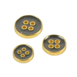 Lot de 3 boutons laqués gris