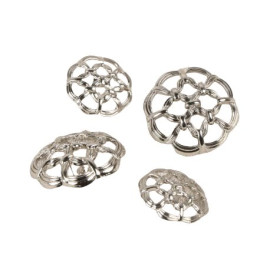 Lot de 3 boutons boutons ajourés argent