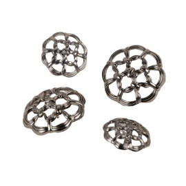 Lot de 3 boutons boutons ajourés gris