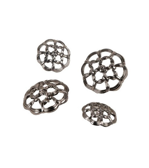 Set of 3 gray openwork buttons