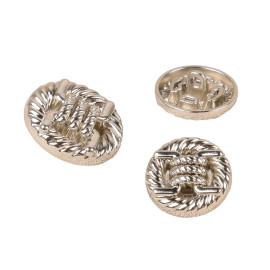 Lot de 3 boutons alliage rond argent