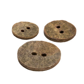 Lot de 3 boutons pierre rond gris marron