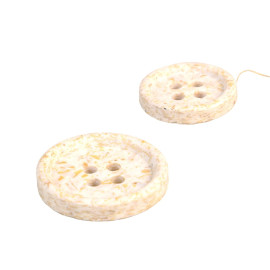 Lot de 3 boutons écorces de riz blanc