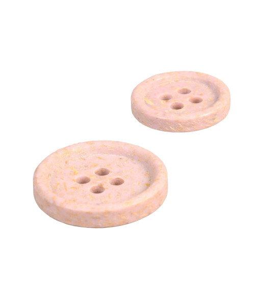 Set de 3 botones de cáscara de arroz rosa bebé