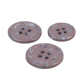 Lot de 3 boutons rond 4 trous bouteilles recyclées gris anthracite