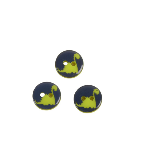 Set of 3 2-hole dinosaur children's buttons