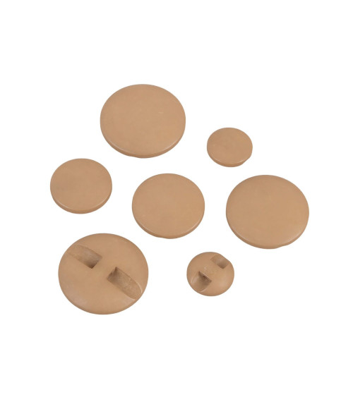 Set di 3 bottoni classici a tunnel in beige antilope