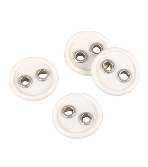 Set of 3 white 2-hole buttons 25mm