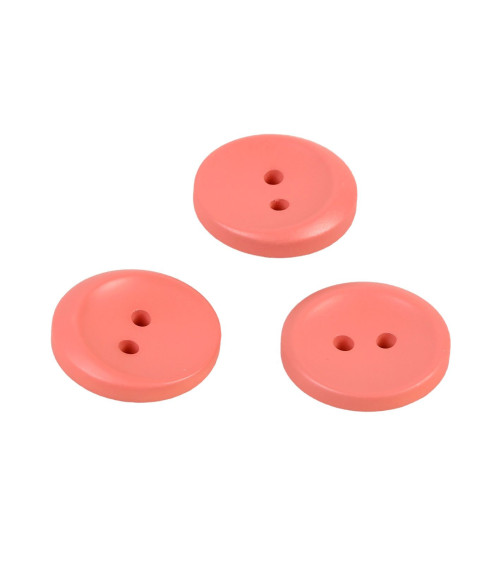 Set of 3 2-hole round terracotta buttons 17mm