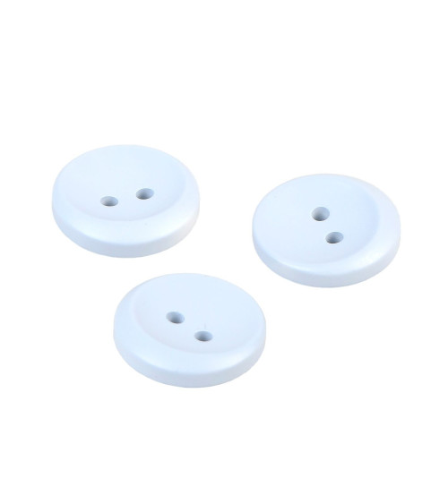 Set of 3 baby blue round 2-hole buttons 17mm