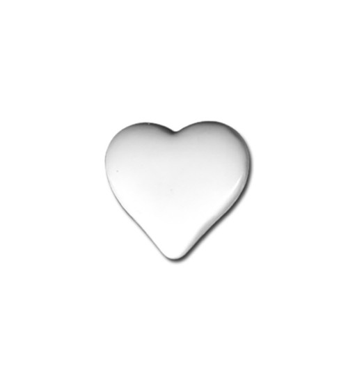 Set of 3 heart-shaped buttons 15mm White