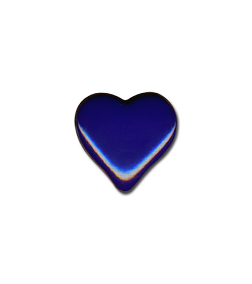 Set of 3 heart-shaped buttons 15mm Blue