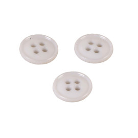 Lot de 3 boutons 4 trous nylon recylé gris clair 11mm