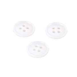 Lot de 3 boutons 4 trous nylon recylé blanc 11mm