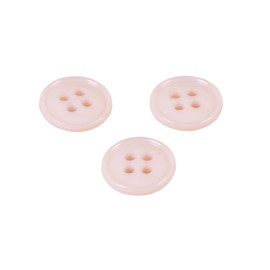 Lot de 3 boutons 4 trous nylon recylé rose layette 11mm