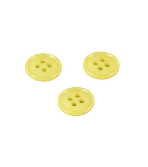 Set of 3 4-hole buttons recycled nylon bud green 11mm