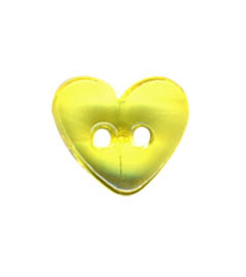 Set of 3 translucent Heart buttons in Anise color 9mm