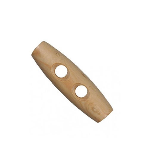 Set of 3 wooden log buttons 2 holes natural 4cm