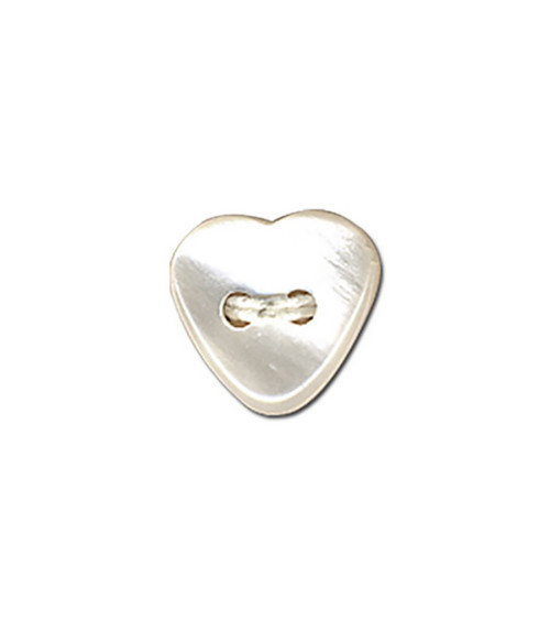 Set of 3 heart buttons 12mm White