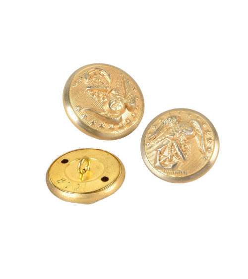 Set of 3 gold coat of arms buttons 25mm